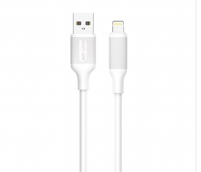 Green Lion Usb A To Lightning Pvc Cable 1M 2.4A  White - Zoom Image 1