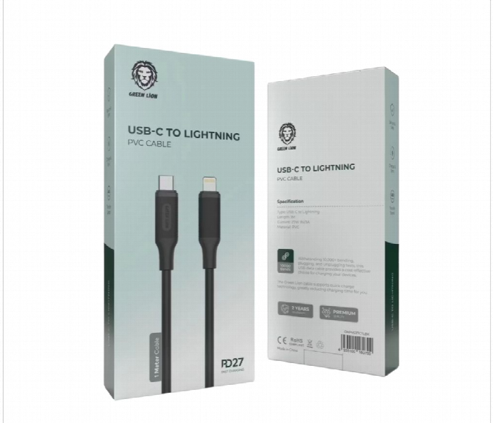 Green Lion Usb C To Lightning Pvc Cable 1M Pd 27W - Zoom Image 2