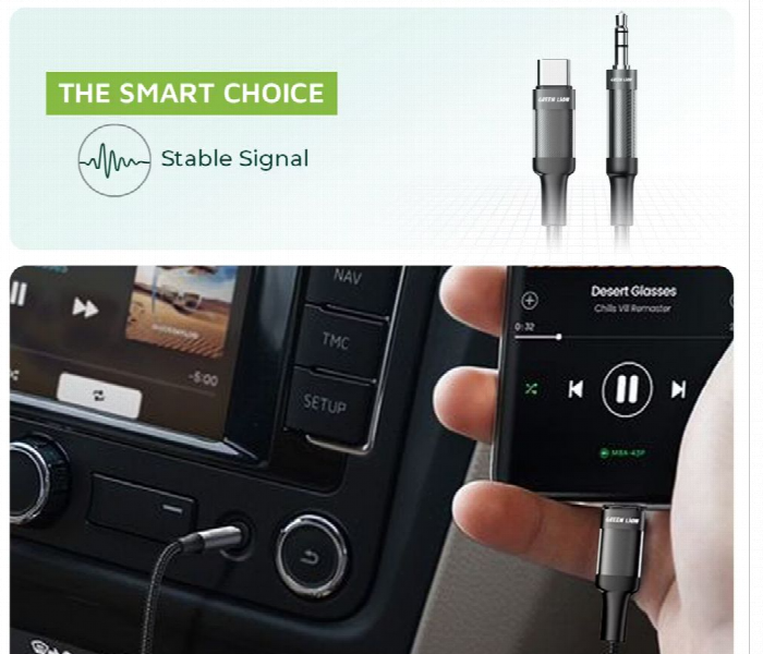 Green Lion Usb C To Aux Braided Cable 1M - Zoom Image 4