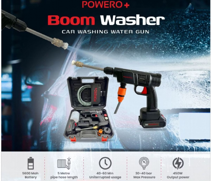 Powero Plus Portable Boom Car Washer Black - Zoom Image 3