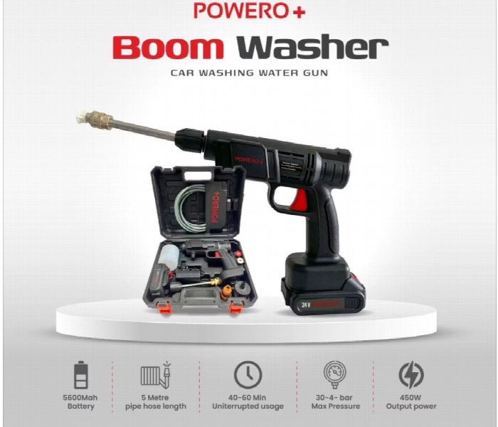 Powero Plus Portable Boom Car Washer Black - Zoom Image 2