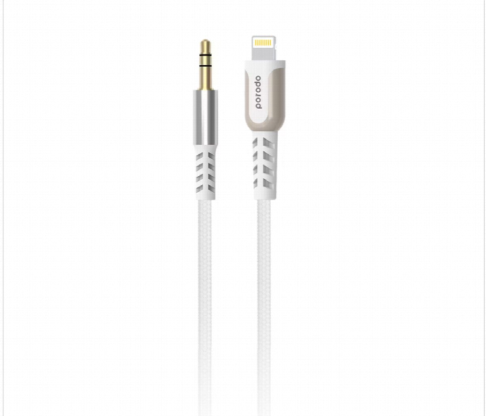 Porodo Lighting To Aux Cable With 1.2M White - Zoom Image 1