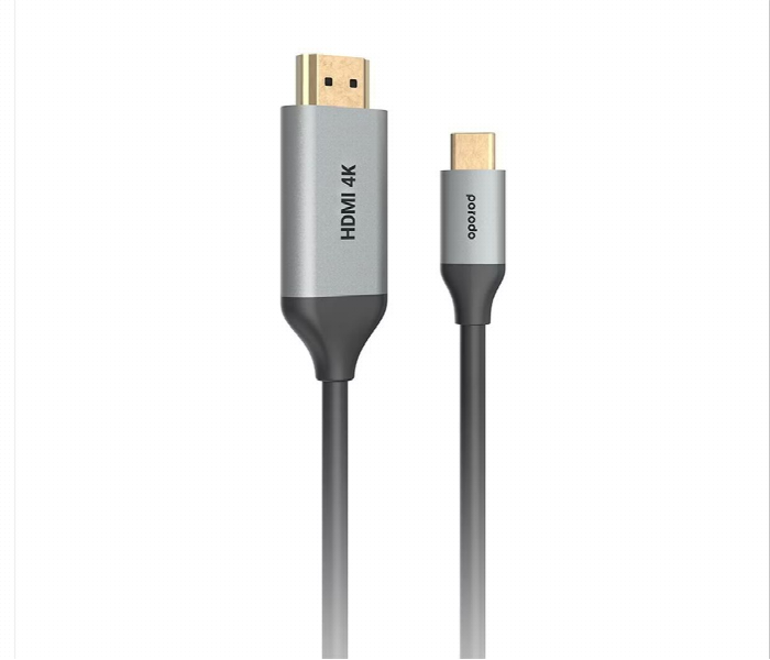 Porodo Type C To 4K Hdmi Cable 2M 6.6Ft Gray - Zoom Image 1