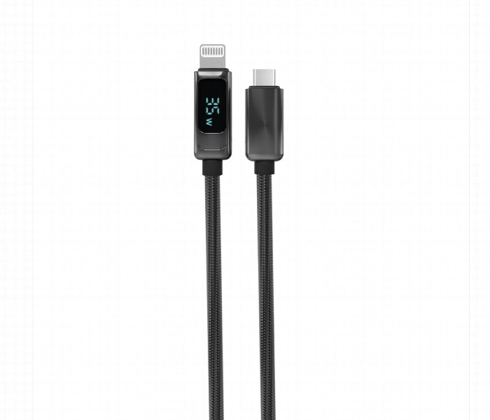 Porodo 35W Braided Usb C To Lightning Cable With Power Display 1.2M 4Ft - Zoom Image 2