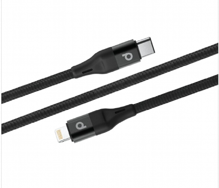 Porodo Aluminum Pd Braided Usb C To Lightning Cable 2.2M 9V Black - Zoom Image 2