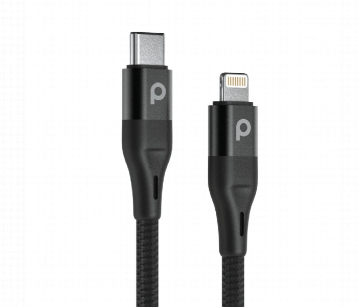 Porodo Aluminum Pd Braided Usb C To Lightning Cable 2.2M 9V Black - Zoom Image 3