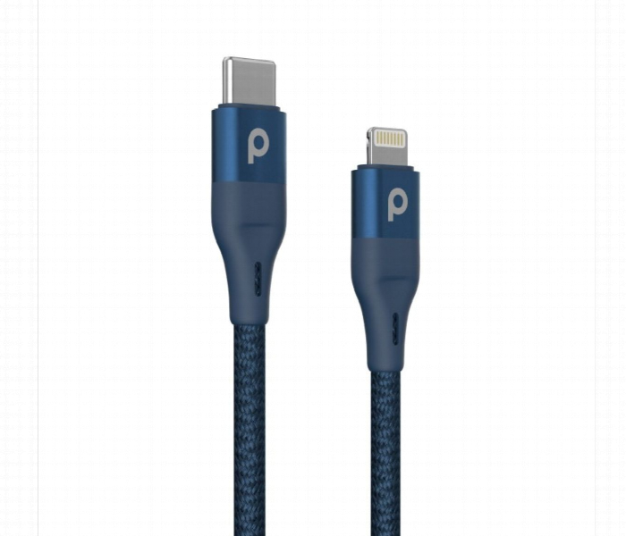 Porodo Aluminum Pd Braided Usb C To Lightning Cable 2.2M 9V Blue - Zoom Image 2