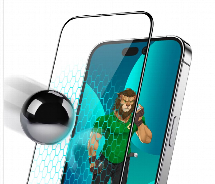 Green Lion 3D Pet Hd Glass Screen Protector For Iphone 14 Pro Max - Zoom Image 2