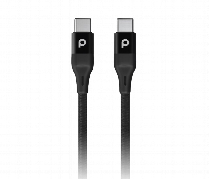 Porodo Aluminum Braided Usb C To Usb C Cable 2.2M 60W Black - Zoom Image 2