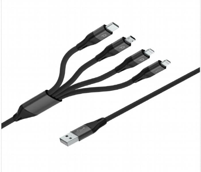 Porodo 4 In 1 Aluminum Braided Cable 1.2M 2.4A - Zoom Image 3