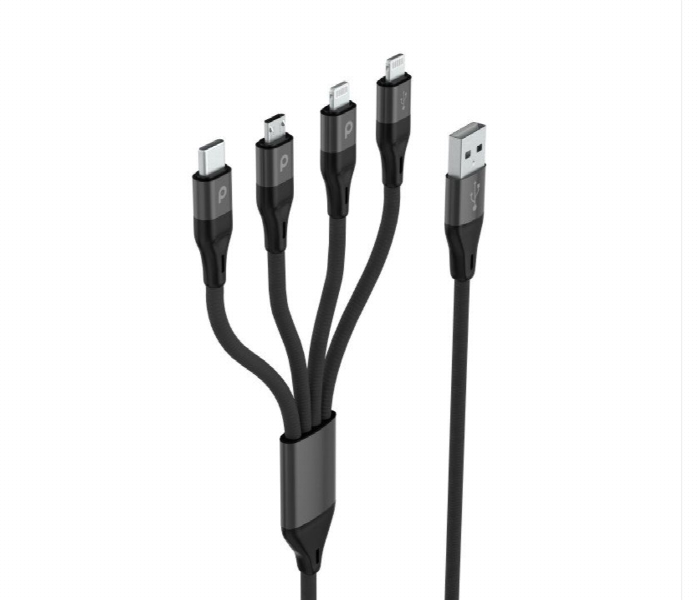 Porodo 4 In 1 Aluminum Braided Cable 1.2M 2.4A - Zoom Image 2