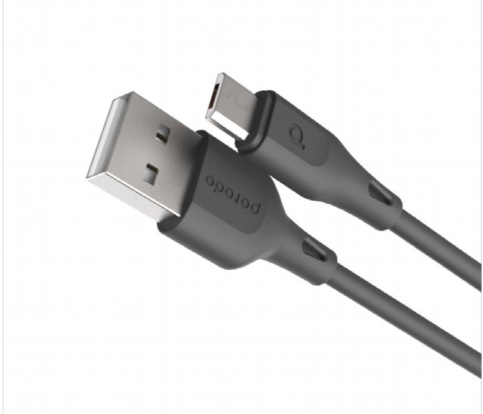 Porodo Pvc Micro Usb Charging Cable 1.2M 2.4A Black - Zoom Image 1