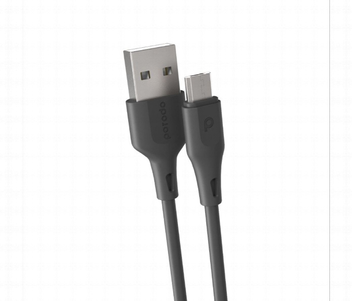 Porodo Pvc Micro Usb Charging Cable 1.2M 2.4A Black - Zoom Image 2