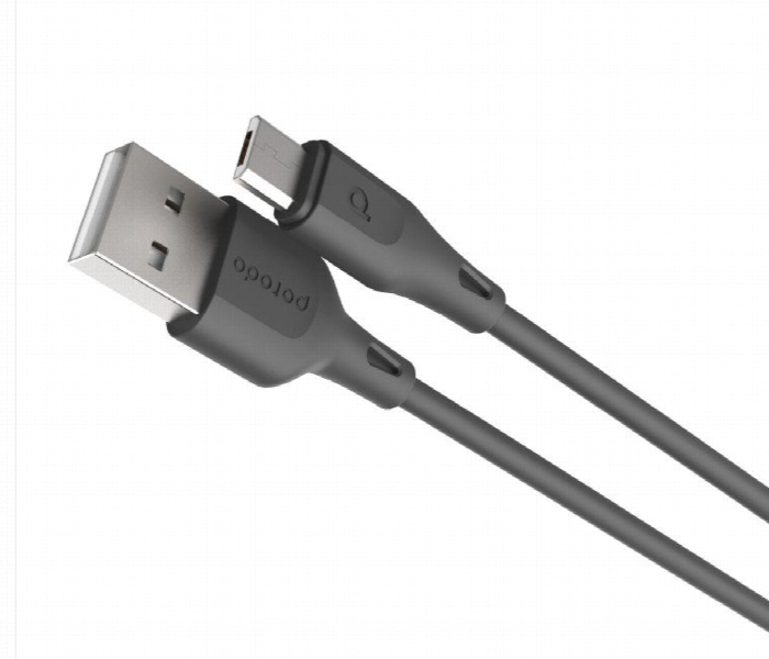 Porodo Pvc Micro Usb Cable 2M 2.4A Black - Zoom Image 2