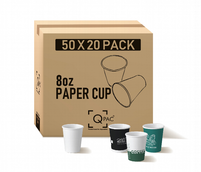 Q Pac Paper Cup 8 Oz With Lid 1X1000 Pieces    Pc8Ozlwhosale - Zoom Image