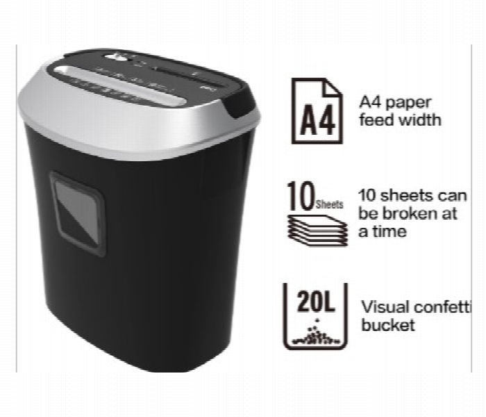 Deli E9948 Paper Shredder 10Sheet - Zoom Image