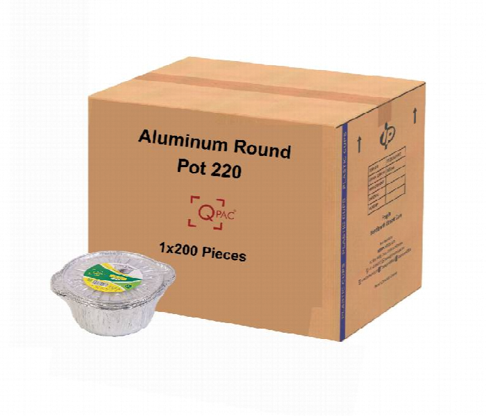 Q Pac Aluminium Round Pot 220  1X200 Pieces  Arp212Whosale - Zoom Image