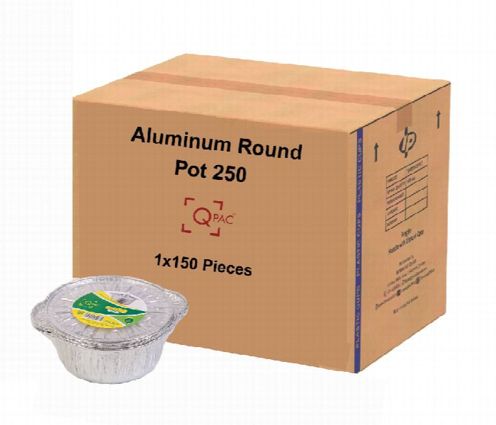 Q Pac Aluminium Round Pot 250  1X150 Pieces Arp252Whosale - Zoom Image