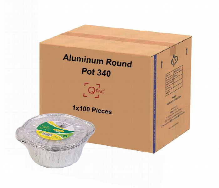 Q Pac Aluminium Round Pot 340  1X100 Pieces  Arp338Whosale - Zoom Image