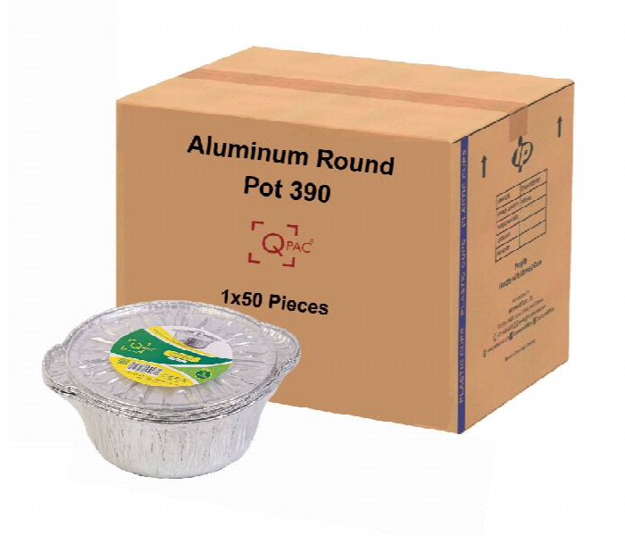 Q Pac Aluminium Round Pot 390  1X50 Pieces  Arp390Whosale - Zoom Image