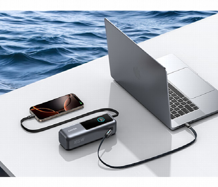 Anker Power Bank 25000Mah 165W High Power Multi Device Charger With Built In And Retractable Usb C Cables A1695 - Zoom Image 2
