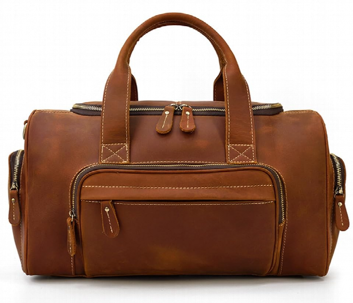 Passion Leather Duffel Bag 21 Inch U Zip Holdall Travel Sports Duffle Weekend Gym Sports By Kpl - Zoom Image 1
