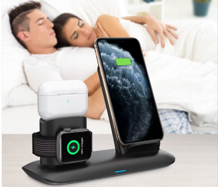 Porodo 4 In 1 Charging Station 7.5W 10W For Iphone Apple Watch Airpods Black - Zoom Image 6