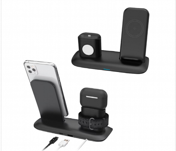 Porodo 4 In 1 Charging Station 7.5W 10W For Iphone Apple Watch Airpods Black - Zoom Image 5