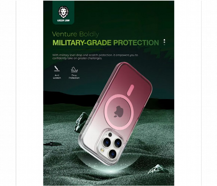 Green Lion Gradient Magsafe Case For Iphone 16 Pro Max Pink - Zoom Image 3