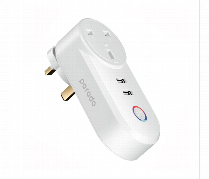 Porodo Smart Wifi Plug With Usb Charger White - Zoom Image 1