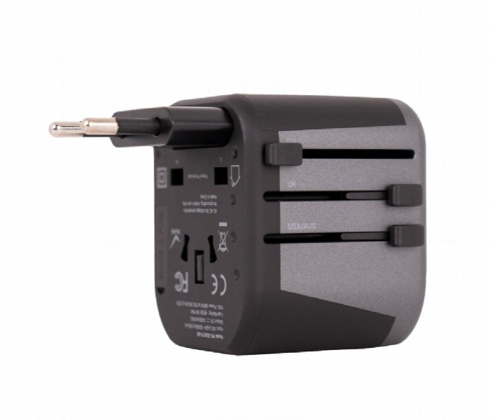 Porodo Dual Usb Port Universal Travel Adapter 2.4A Black - Zoom Image 5