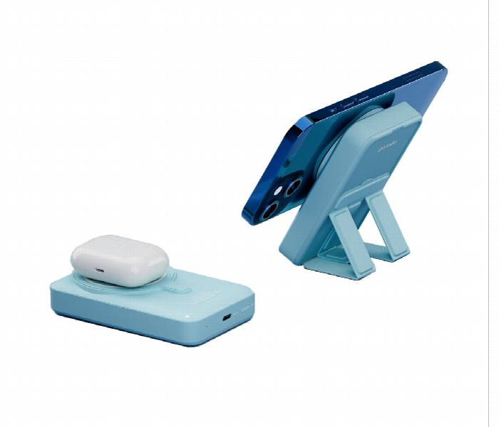 Porodo 10000Mah Magsafe Power Bank With Foldable Stand Blue - Zoom Image 2