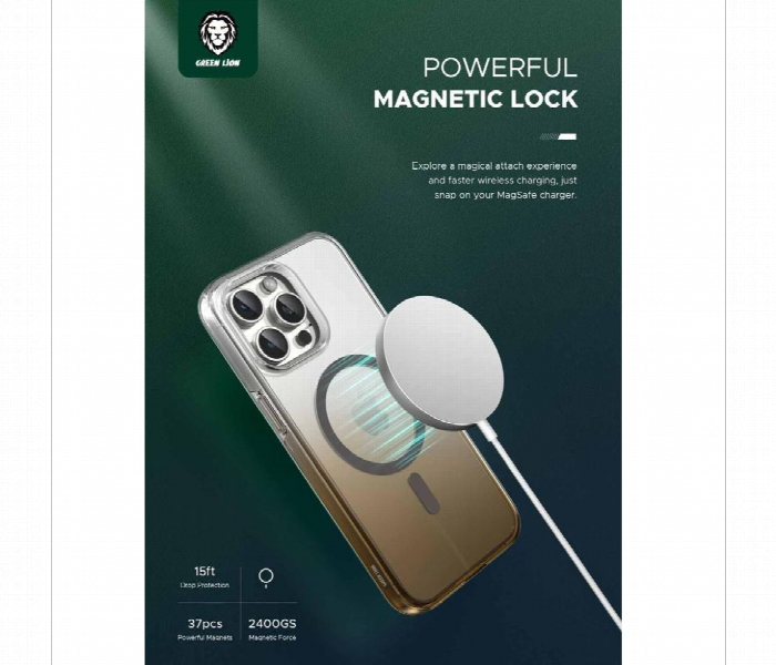 Green Lion Gradient Magsafe Case For Iphone 15 Pro Max  Titanium - Zoom Image 2