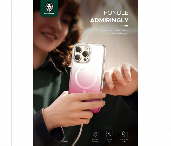 Green Lion Gradient Magsafe Case For Iphone 15 Pro Max Pink - Zoom Image 2