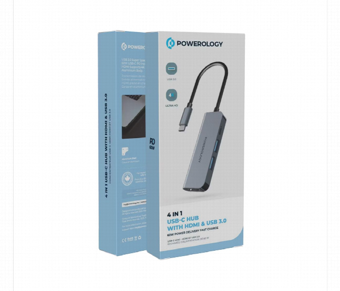 Powerology 4 In 1 Usb C Hub With Hdmi And Usb 3.0 - Zoom Image 5