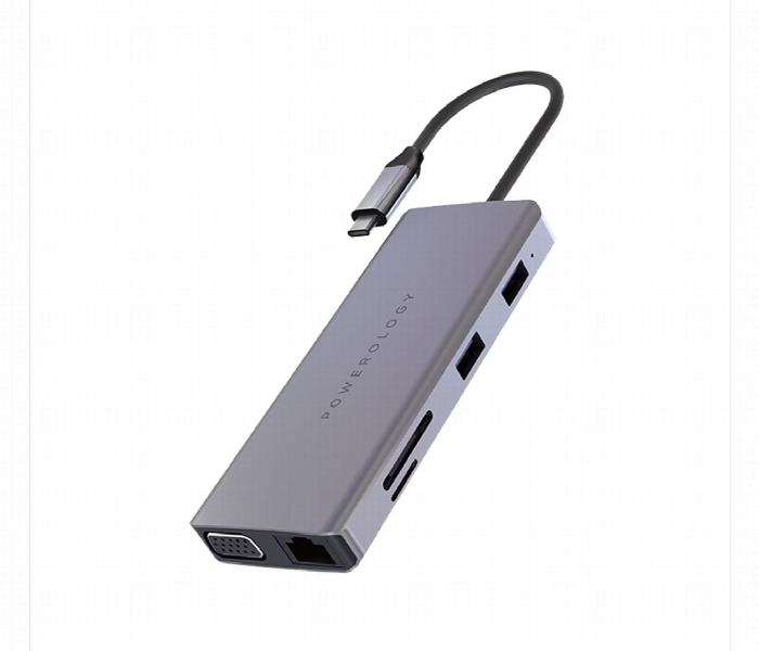 Powerology 11 In 1 Usb C Hub Gray - Zoom Image 1
