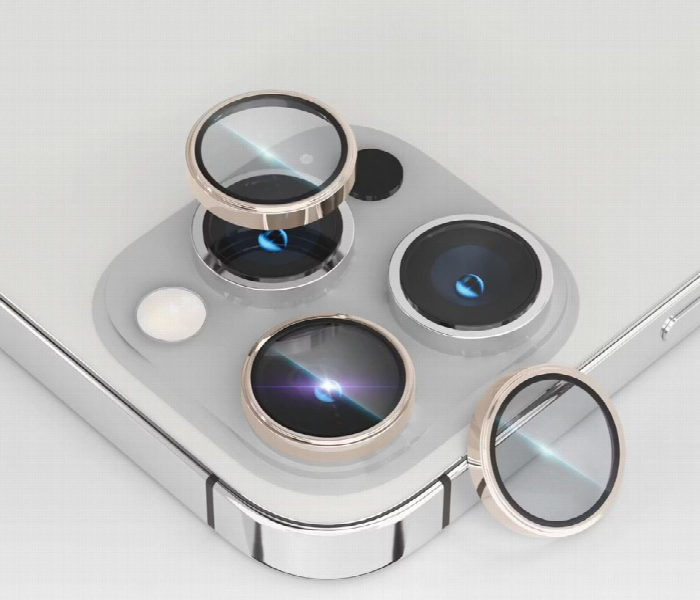 Levelo Lucent Trio 9H Camera Lens Protector Ip14 Pro Or 14 Pro Max  Gold - Zoom Image 1