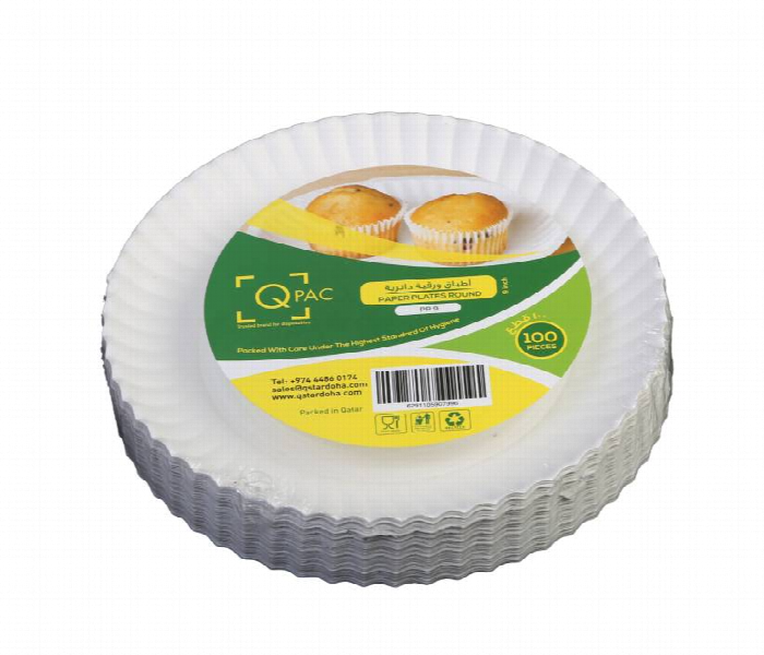 Q Pac Paper Round Plate 9 Inch 1X1200 Pieces   Prp9Inch - Zoom Image
