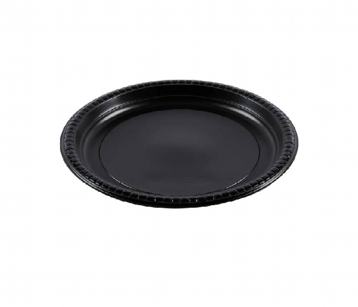 Q Pac Plastic Round Plate  Black 1X500 Pieces   Prp2226Cmblck - Zoom Image