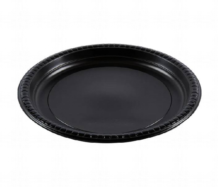Q Pac Plastic Round Plate  Black 1X500 Pieces   Prp26Cmblck - Zoom Image
