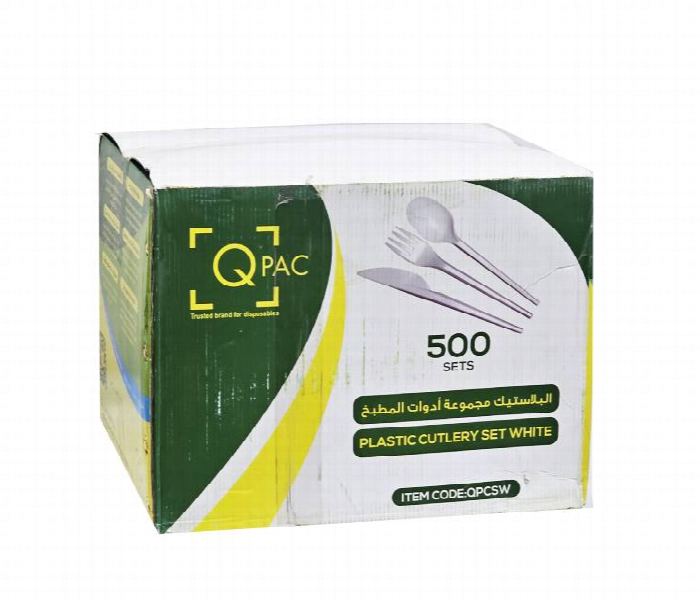 Q Pac Plastic Cutlery Set White 1X500 Set    Pcsetwhite - Zoom Image