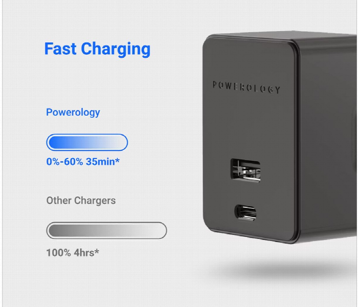 Powerology Ultra Quick Wall Charger With 4Ft 1.2M Usb C To Lightning Cable - Zoom Image 4