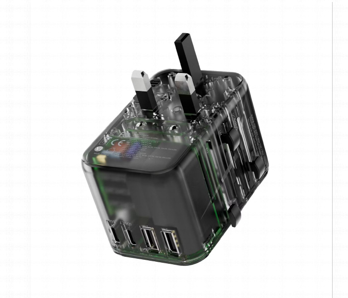 Powerology 65W Pd Universal Multi Port Travel Adapter Transparent - Zoom Image 3