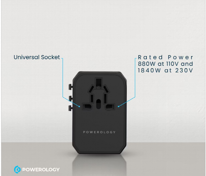 Powerology Universal Charger With Triple Usb A Ports 45W - Zoom Image 3