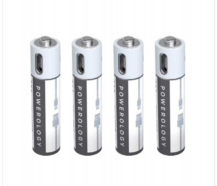 Powerology Usb Rechargeable Lithium Ion Battery Aaa 450Mah Or 675Mwh - Zoom Image 1