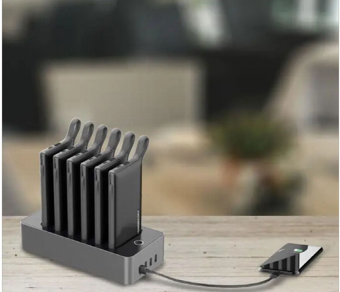 Powerology 6 In 1 Power Bank Station 10000Mah 2.1A With Built In Cable Black - Zoom Image 6