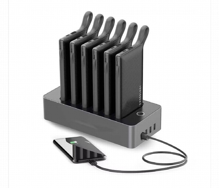 Powerology 6 In 1 Power Bank Station 10000Mah 2.1A With Built In Cable Black - Zoom Image 4