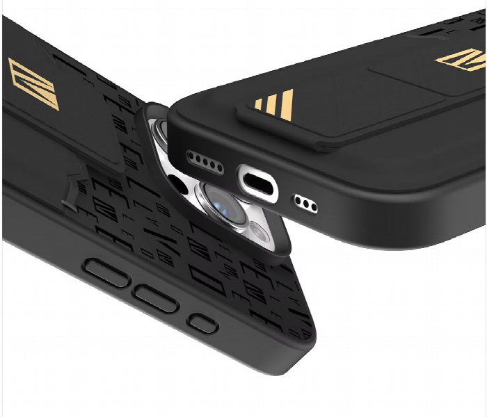 Levelo Morphix Gripstand Case With Cardholder For Iphone 16 Pro Max Black - Zoom Image 6