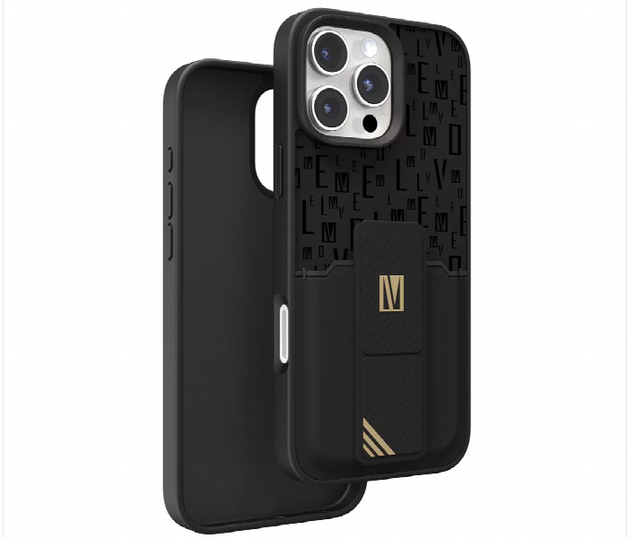 Levelo Morphix Gripstand Case With Cardholder For Iphone 16 Pro Max Black - Zoom Image 1