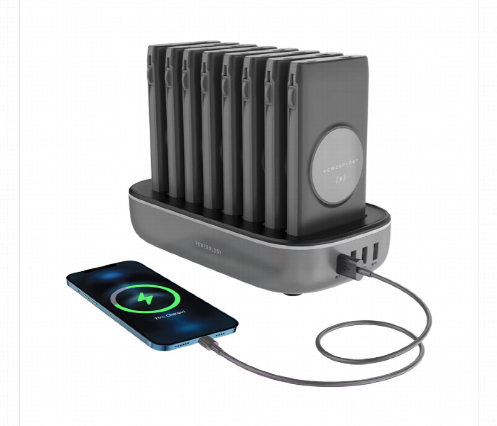 Powerology 8 In 1 Wireless Power Bank Station 10000Mah Black - Zoom Image 3